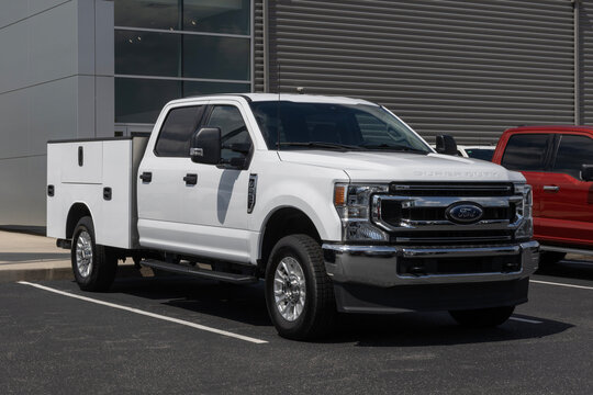 Used Ford F-250 Utility truck. With pricing concerns, Ford is buying and selling preowned trucks to meet demand. MY:2022