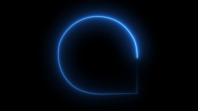 Abstract glowing rounded frame with outer glow animation. Seamless loop movement.