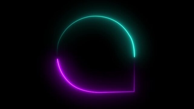 Abstract glowing rounded frame with outer glow animation. Seamless loop movement.