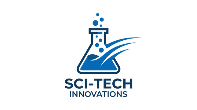 Sci-tech innovations logo with beaker.