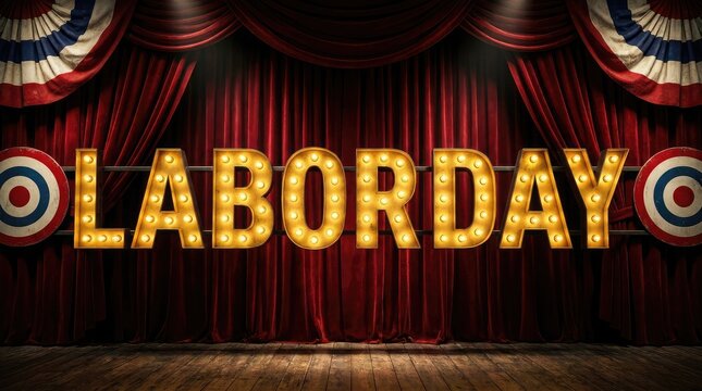 Celebrate labor day with patriotic cheer a festive stage setup