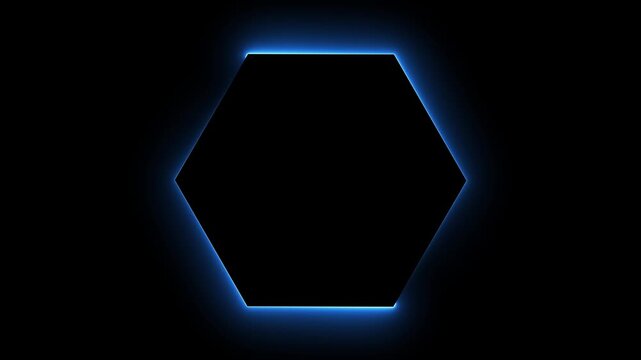 Neon hexagon frame with vibrant red and orange outer glow animation. Seamless loop movement.