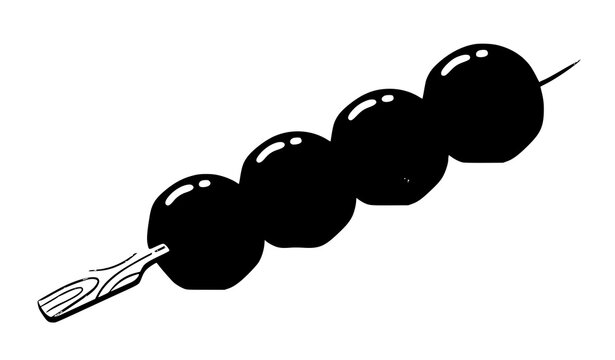 Barbecue meatball skewer flat vector design