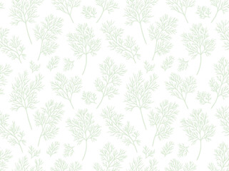 Fototapeta premium Fern leaves pattern showcases delicate light green botanical silhouettes with intricate textures on a crisp white surface.