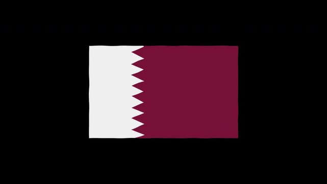 Waving Qatar Flag Animation Loop Motion Graphics 4K