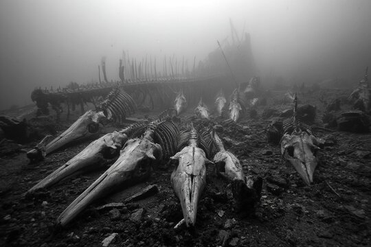 underwater graveyard of whale skeletons