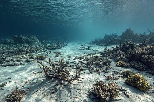 underwater reef turned to barren wasteland
