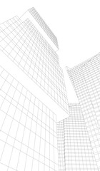 Fototapeta premium abstract buildings, architectural drawing 3d