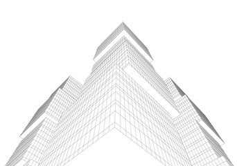 Fototapeta premium abstract buildings, architectural drawing 3d