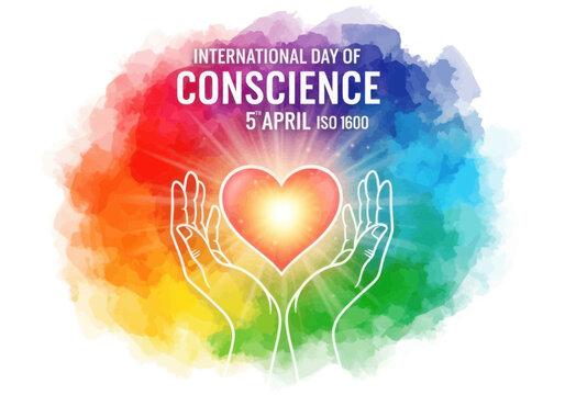 International day of conscience with heart in hands