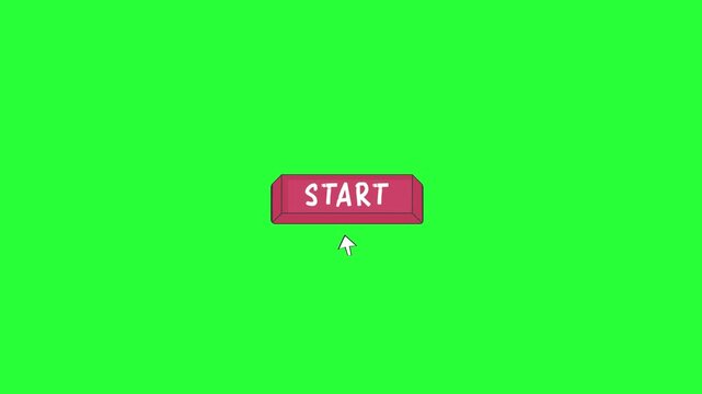 Pink Button With Text Progresses From 'S' To 'Start' On Green Screen