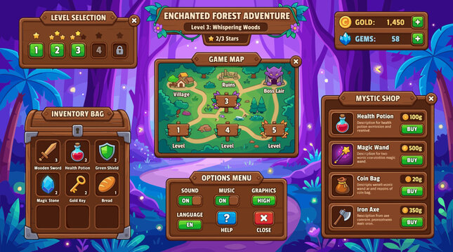 Player navigates through enchanted forest game