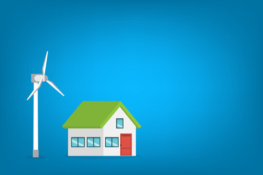 Eco Friendly Smart Home with Wind Turbine Renewable Energy