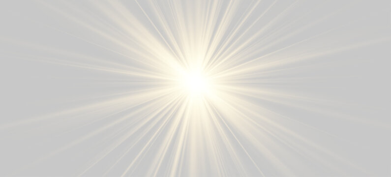 Lens flare sunlight light effect with no background. Stock vector illustration