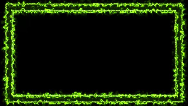 Textured Green Rectangle Border on Black Background