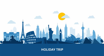 Obraz premium City Skyline Holiday Travel Destinations.