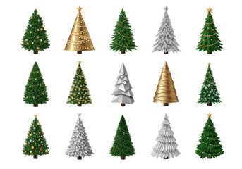 Obraz premium Collection of various christmas trees