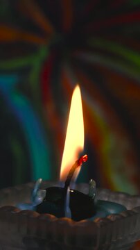 Candle Wick Burning Down Timelapse Animation