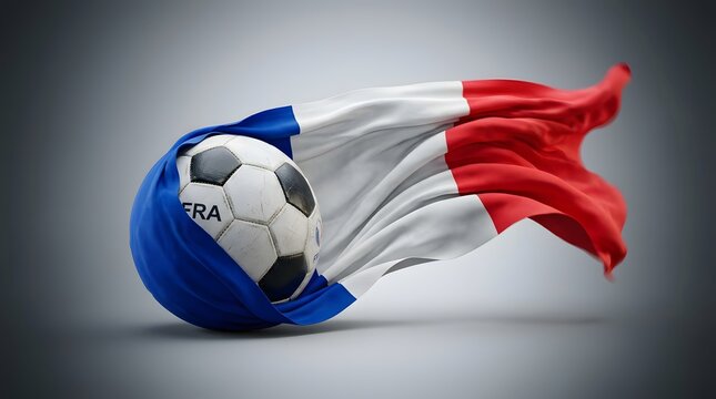 France national soccer team football wrapped in french flag