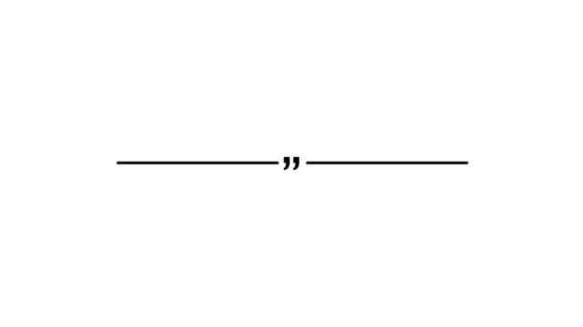 Minimalist quotation mark animation on white background.