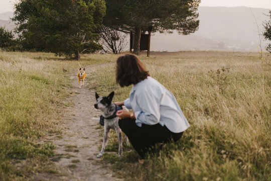 Woman with her Dogs