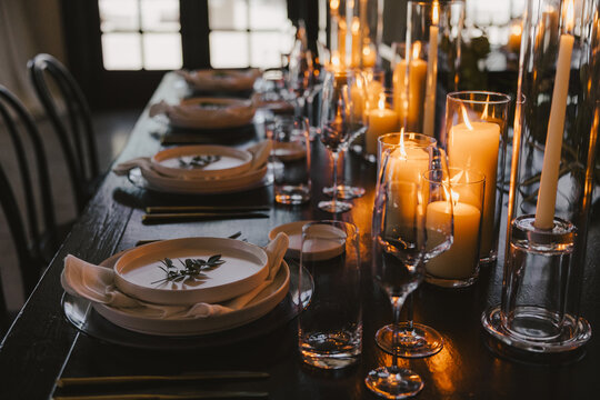 Candlelit Dinner Table