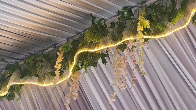 Beautiful wedding tent ceiling decoration
