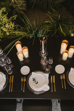 Candlelit Dinner Table