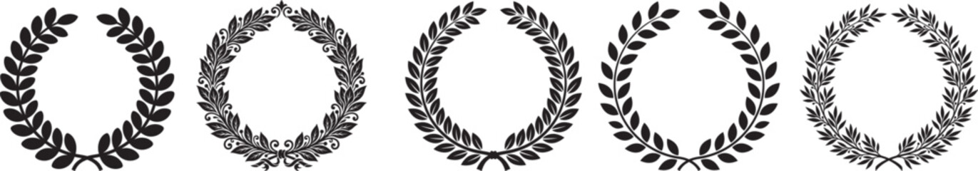 Obraz premium Laurel Wreath Vector Illustrations- for Victory and Honor