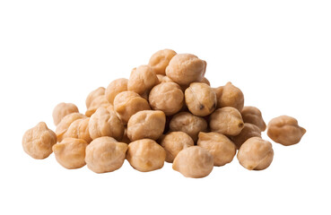 Obraz premium Raw organic chickpeas for healthy vegetarian diet. Vegan protein sources and plant based nutrition. A pile of dried healthy chickpeas isolated on a white background