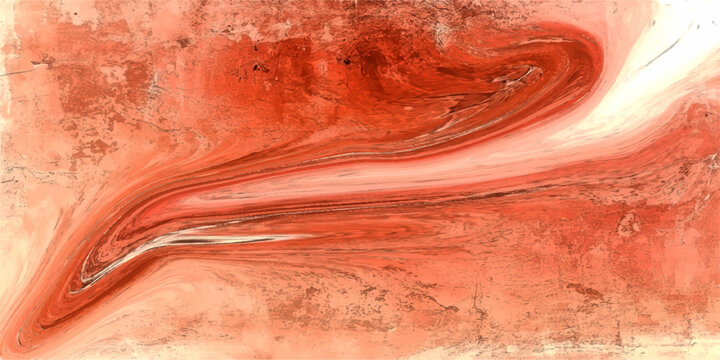 Abstract Red Swirls fluid abstract painting features swirling patterns of deep red and burnt orange, evoking a sense of dynamic movement and raw energy, with subtle texture and light play.