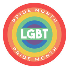 Obraz premium Pride month rainbow lgbt badge