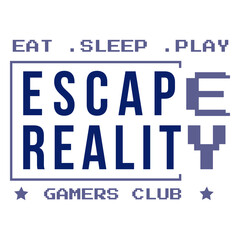 Naklejka premium Escape reality gamer club badge