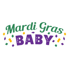Mardi gras baby lettering © Vexels