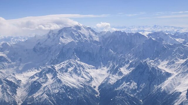 View of the Nanga Parbat, from the sky, Karakoram mountain range, Pakistan