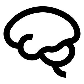 Simple stroke brain icon