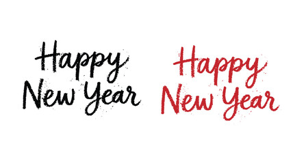 Happy new year greeting cards with silhouette typography © Asikur 