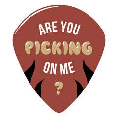 Fototapeta premium Guitar pick badge quote flat