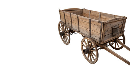 Vintage rustic wooden farm wagon cart wheel isolated on transparent background © novenko-png
