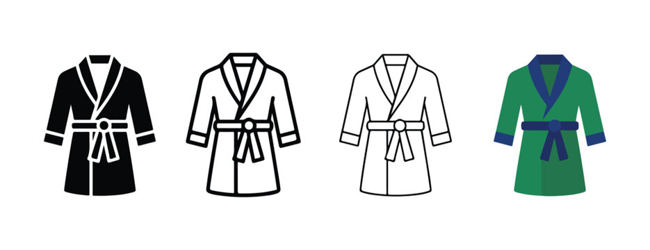 bathrobe designs with belts on white background