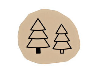 Obraz premium Simple illustration of two trees on a beige background transparent background