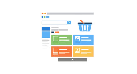 E-commerce website design and online shopping cart illustration © arto