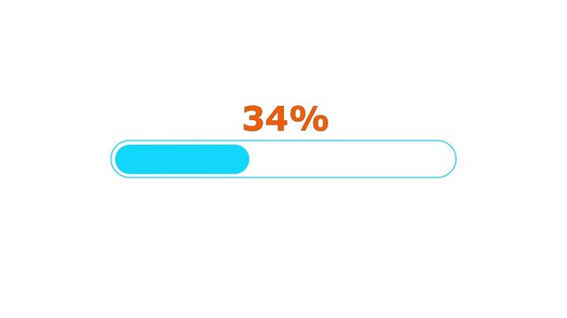 Loading Progress Bar Animation from 0 to 100 with Transparent Background
