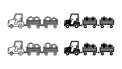 Forklift pulling a luggage cart © hammad