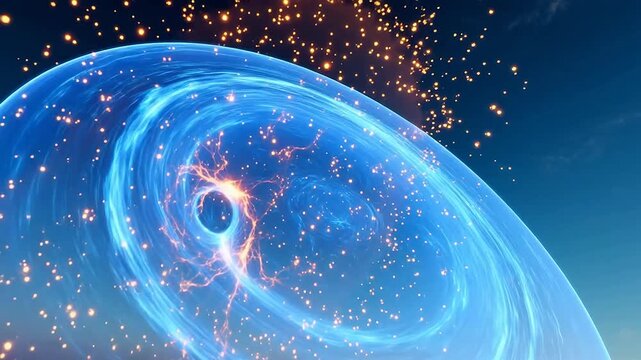 Sci-Fi Arc Shield Deflecting Bullets with Sparks