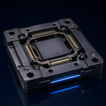 HBM Memory Package Test Socket 3D Illustration for Advanced Memory Verification