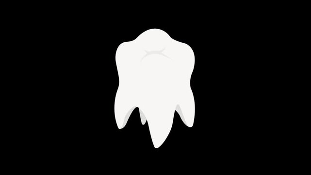 Animated Isometric Tooth Icon for Dental Care and Oral Health