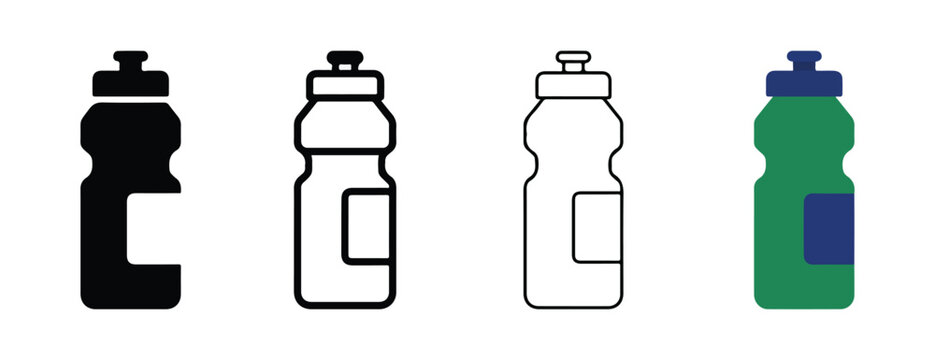  sports water bottles with screw on caps and label on side  various styles and colors