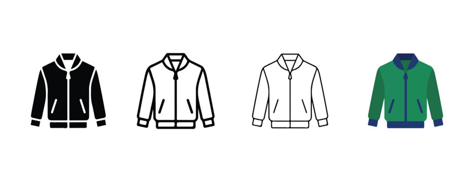 zip up jackets with cuffs and collars  clothing items for fashion and apparel design