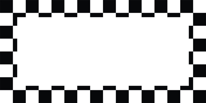 Black and white checkered rectangular frame.